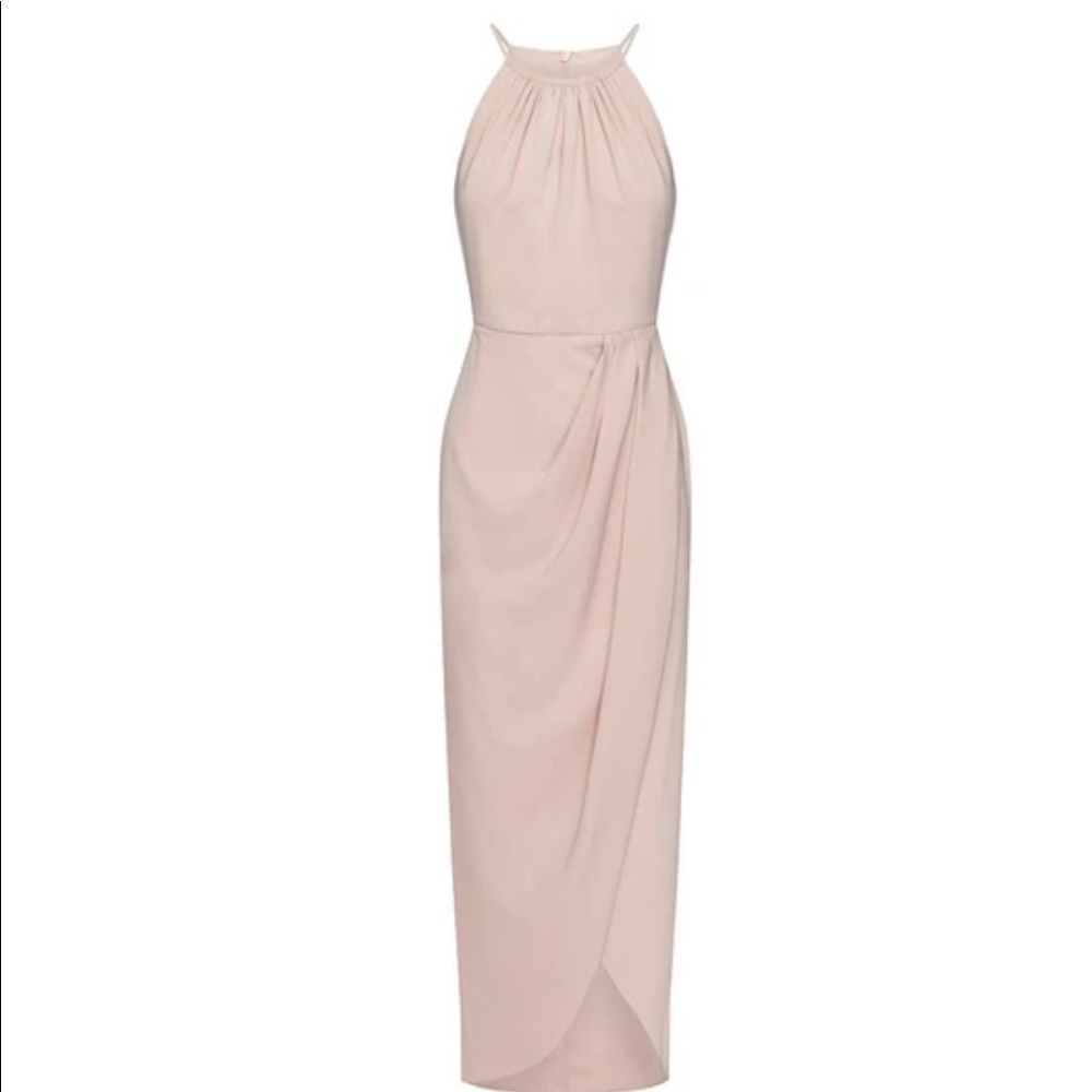 Shona Joy Core High Neck Ruched Dress - Ballet